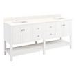 72" Olsen Double Console Vanity - White - BN Hdwe - RUMB - Arctic White Quartz-1 Hole Centered, , large image number 0