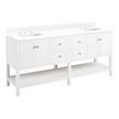 72" Olsen Double Console Vanity - White - BN Hdwe - RUMB - Feathered White Quartz - 8", , large image number 0