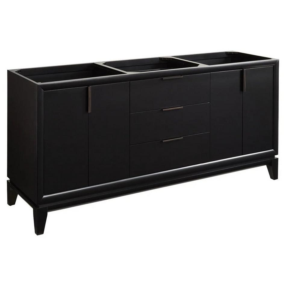 72" Talyn Mahogany Double Vanity - Black - Vanity Cabinet Only, , large image number 0