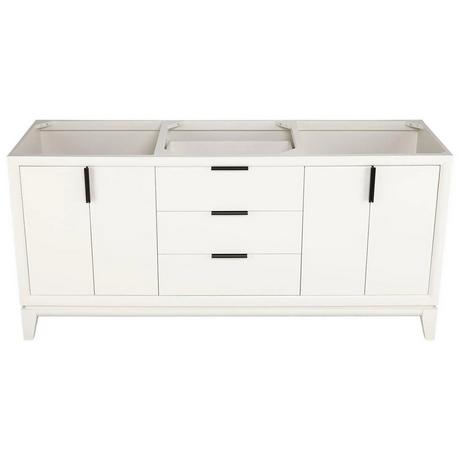 72" Talyn Mahogany Double Vanity for Rectangular Undermount Sinks - Soft White