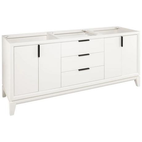 72" Talyn Mahogany Double Vanity for Undermount Sinks - Soft White