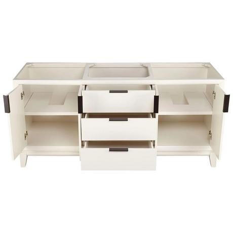 72" Talyn Mahogany Double Vanity for Undermount Sinks - Soft White
