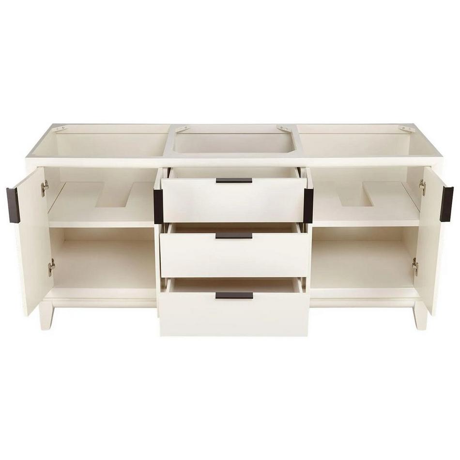 72" Talyn Mahogany Double Vanity - Soft White - Undermount - Rectangle - Carrara Marble - 8", , large image number 3