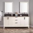 72" Talyn Mahogany Double Vanity - Soft White - Undermount - Oval - Carrara Marble - 8", , large image number 1