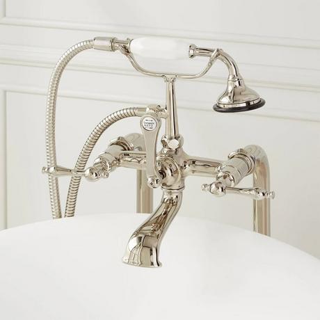 Freestanding Telephone Tub Faucet & Supplies - Lever Handles