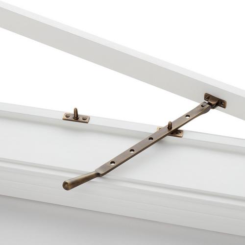 Solid Brass Casement Window Stay in Antique Brass