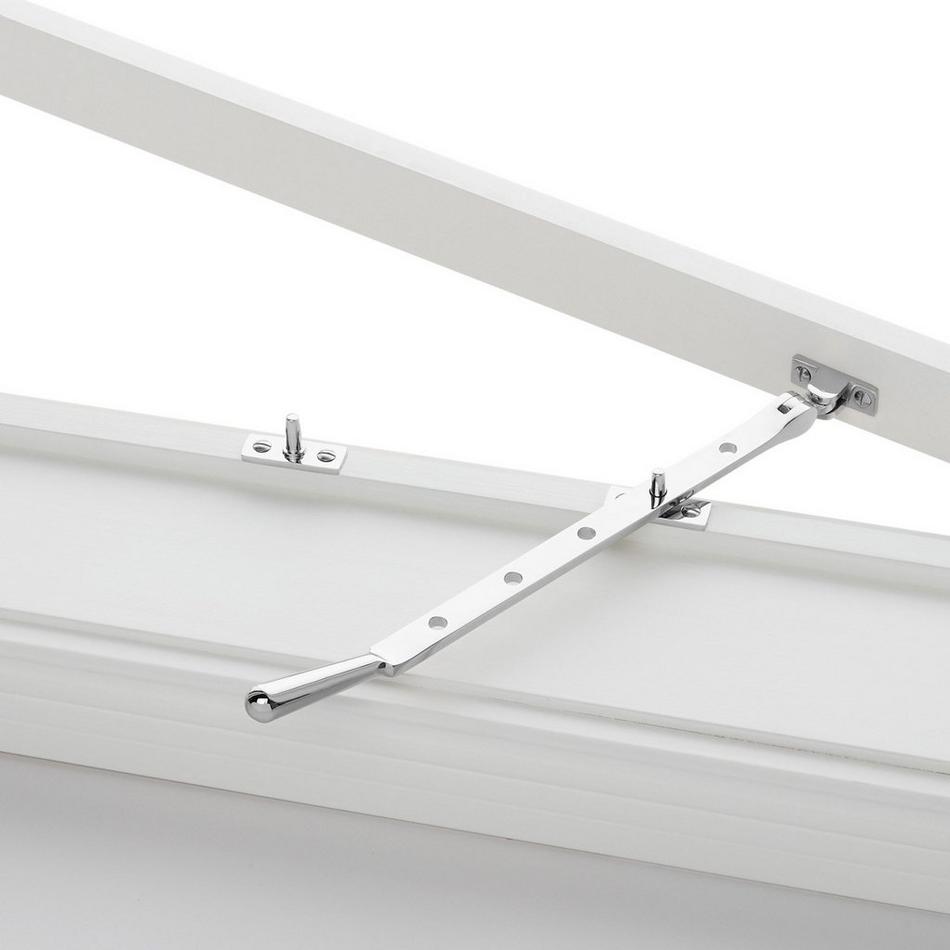 10" Casement Window Stay - Brass - Polished Chrome, , large image number 0