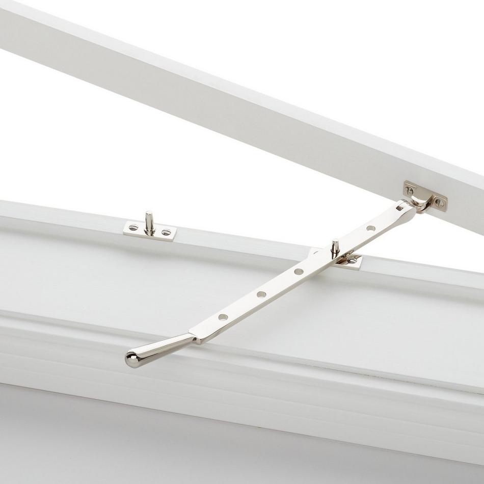 12" Casement Window Stay - Brass - Polished Nickel, , large image number 0