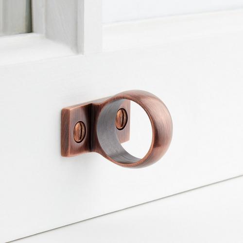 Solid Brass Window Sash Loop in Antique Copper