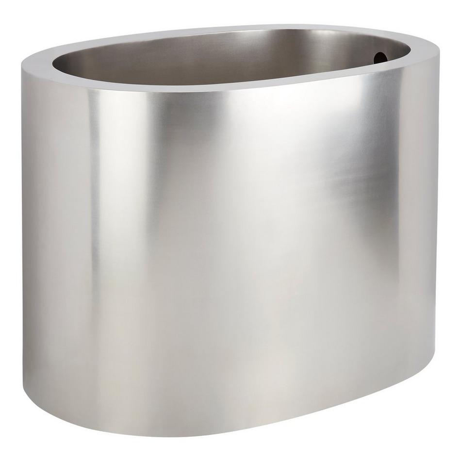 48" Raksha Stainless Steel Japanese Soaking Tub - Brushed Nickel Drain Kit, , large image number 1
