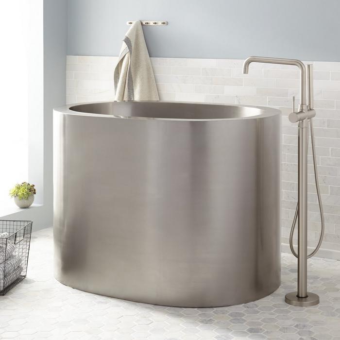 48" Raksha Stainless Steel Japanese Soaking Tub