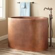 48" Raksha Hammered Copper Japanese Soaking Tub - Black Drain Kit with Foam, , large image number 0