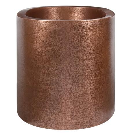48" Raksha Hammered Copper Japanese Soaking Tub - Black Drain Kit with Foam