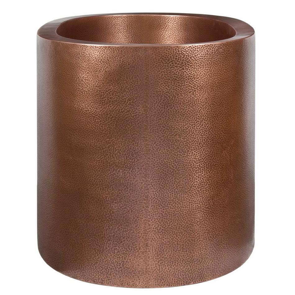 48" Raksha Hammered Copper Japanese Soaking Tub - Black Drain Kit with Foam, , large image number 1