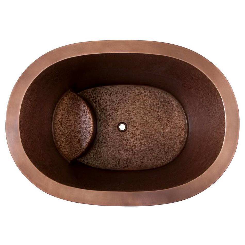 48" Raksha Hammered Copper Japanese Soaking Tub - Black Drain Kit with Foam, , large image number 3