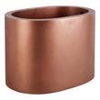 48" Raksha Hammered Copper Japanese Soaking Tub - White Drain Kit with Foam, , large image number 1