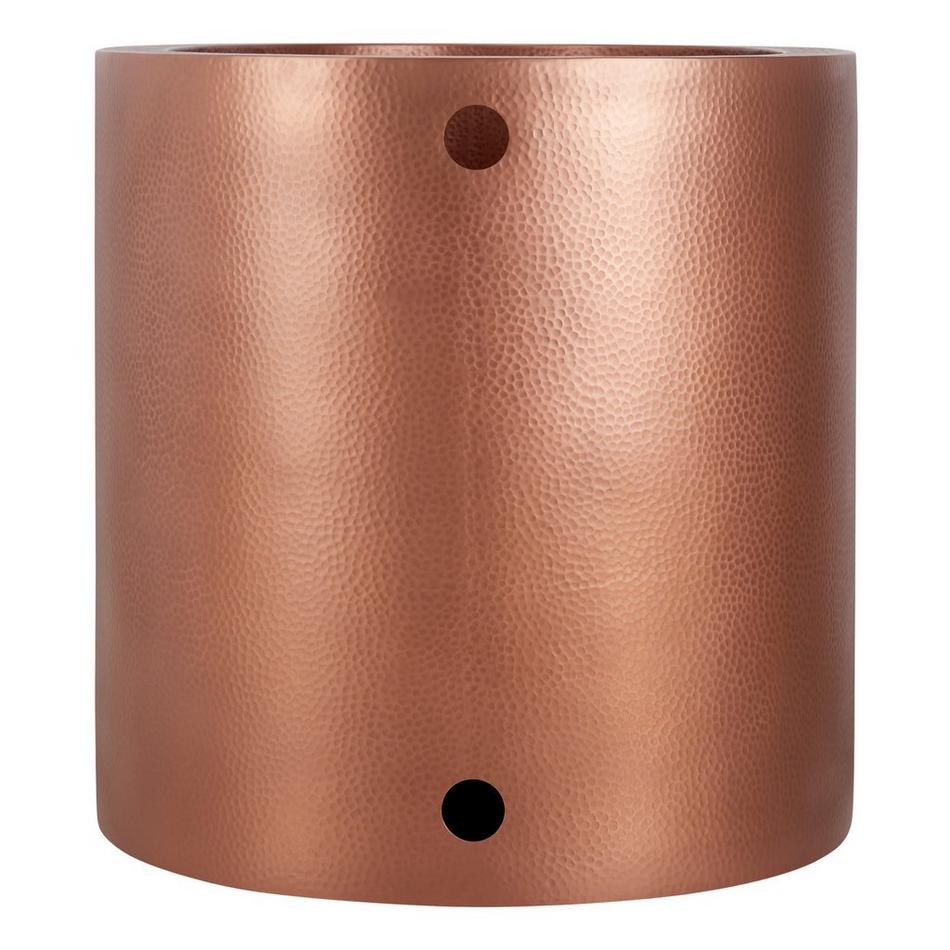 48" Raksha Hammered Copper Japanese Soaking Tub - White Drain Kit with Foam, , large image number 3