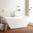 67" Renlo Acrylic Freestanding Tub - White Drain Kit with Foam, , large image number 0