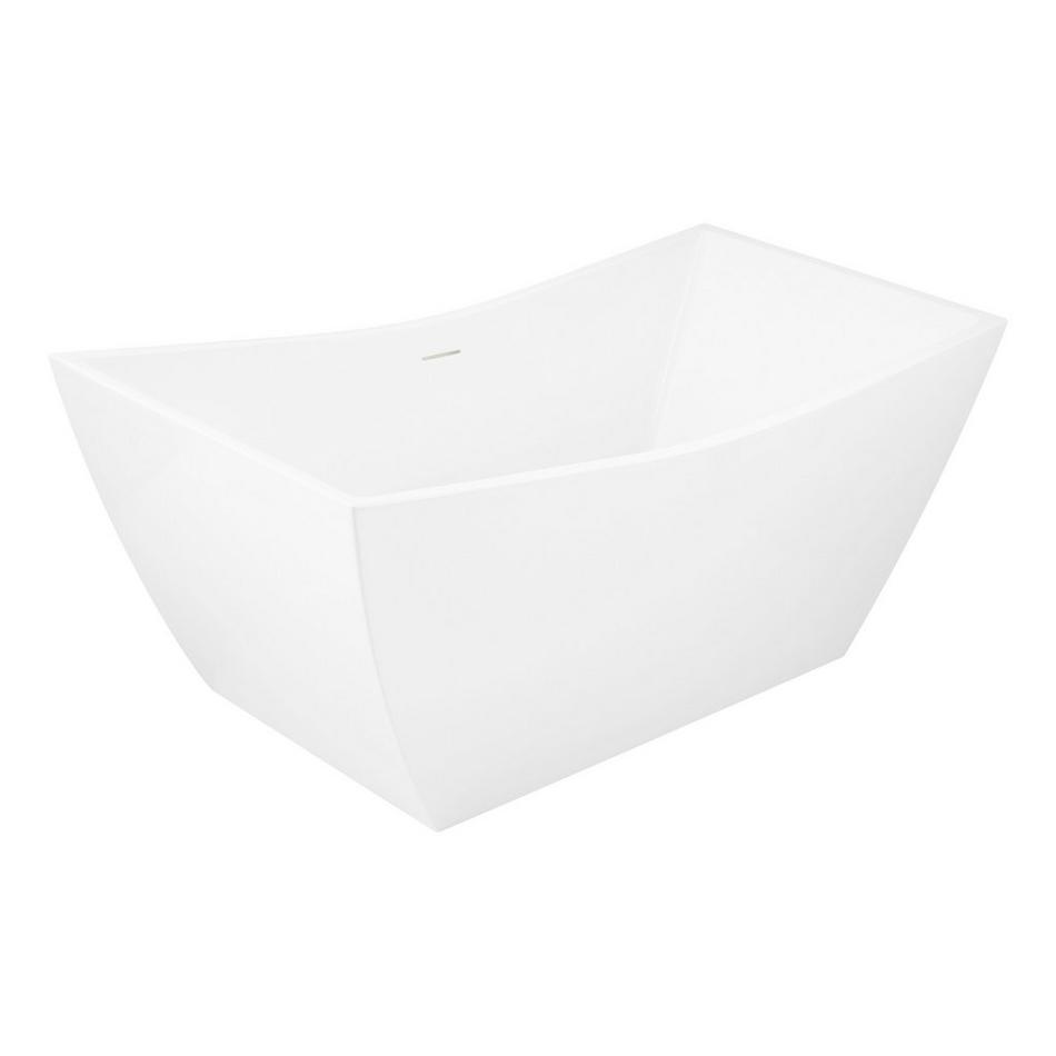 67" Renlo Acrylic Freestanding Tub - White Drain Kit with Foam, , large image number 1