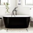 59" Eden Black Acrylic Freestanding - White Drain Kit with Foam, , large image number 0