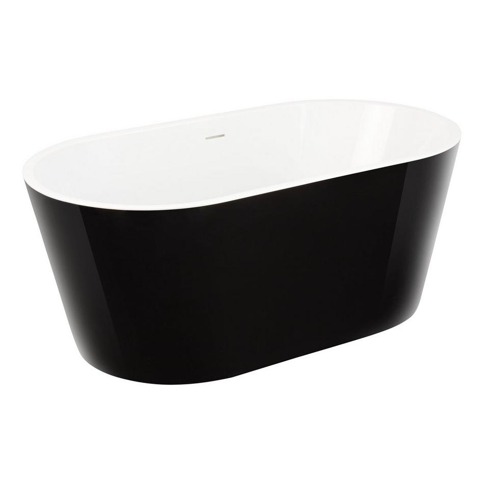 59" Eden Black Acrylic Freestanding - White Drain Kit with Foam, , large image number 1