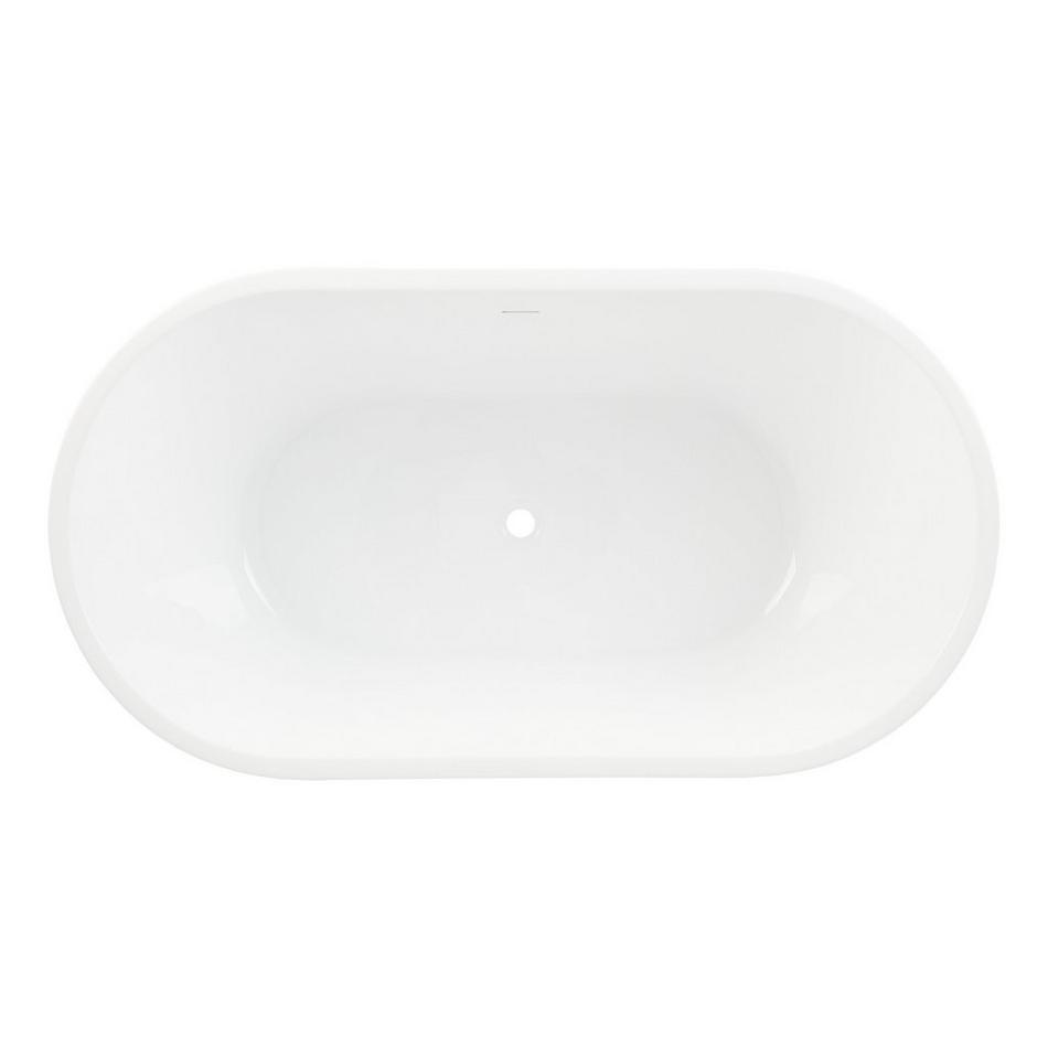 59" Eden Black Acrylic Freestanding - White Drain Kit with Foam, , large image number 3