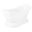 69" Rosalind Acrylic Double-Slipper Pedestal Soaking Tub - White - Rolled Rim - MB Drain, , large image number 0