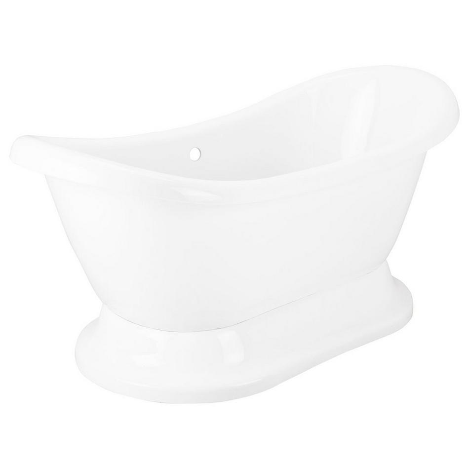 69" Rosalind Acrylic Double-Slipper Pedestal Soaking Tub - White - Rolled Rim - MB Drain, , large image number 0
