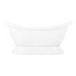 69" Rosalind Acrylic Double-Slipper Pedestal Soaking Tub - White - Rolled Rim - MB Drain, , large image number 1