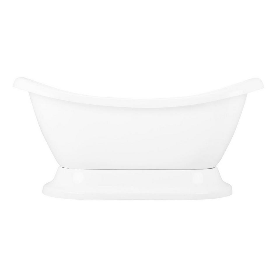 69" Rosalind Acrylic Double-Slipper Pedestal Soaking Tub - White - Rolled Rim - MB Drain, , large image number 1