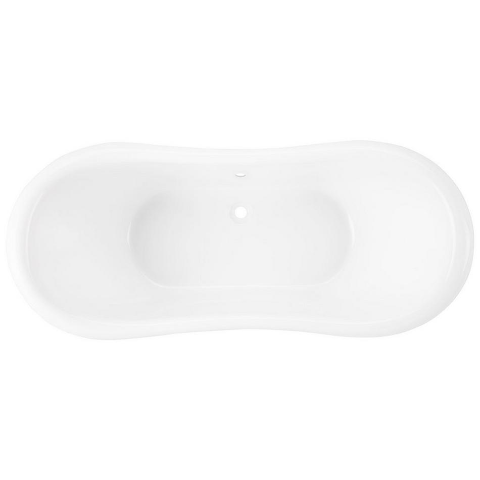 69" Rosalind Acrylic Double-Slipper Pedestal Soaking Tub - White - Rolled Rim - MB Drain, , large image number 3