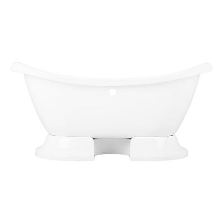 69" Rosalind Acrylic Soaking Double Slipper Pedestal Tub with Rolled Rim