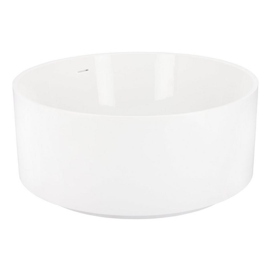 55" Dempsey Round Acrylic Freestanding Tub - White Drain Kit with Foam, , large image number 1
