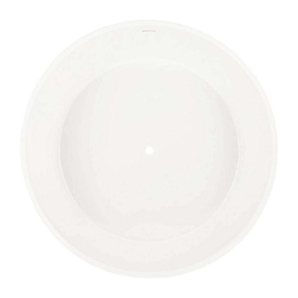 55" Dempsey Round Acrylic Freestanding Tub - White Drain Kit with Foam, , large image number 3
