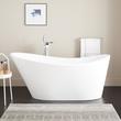 67" Saunders Acrylic Freestanding Tub - White Drain Kit with Foam, , large image number 0