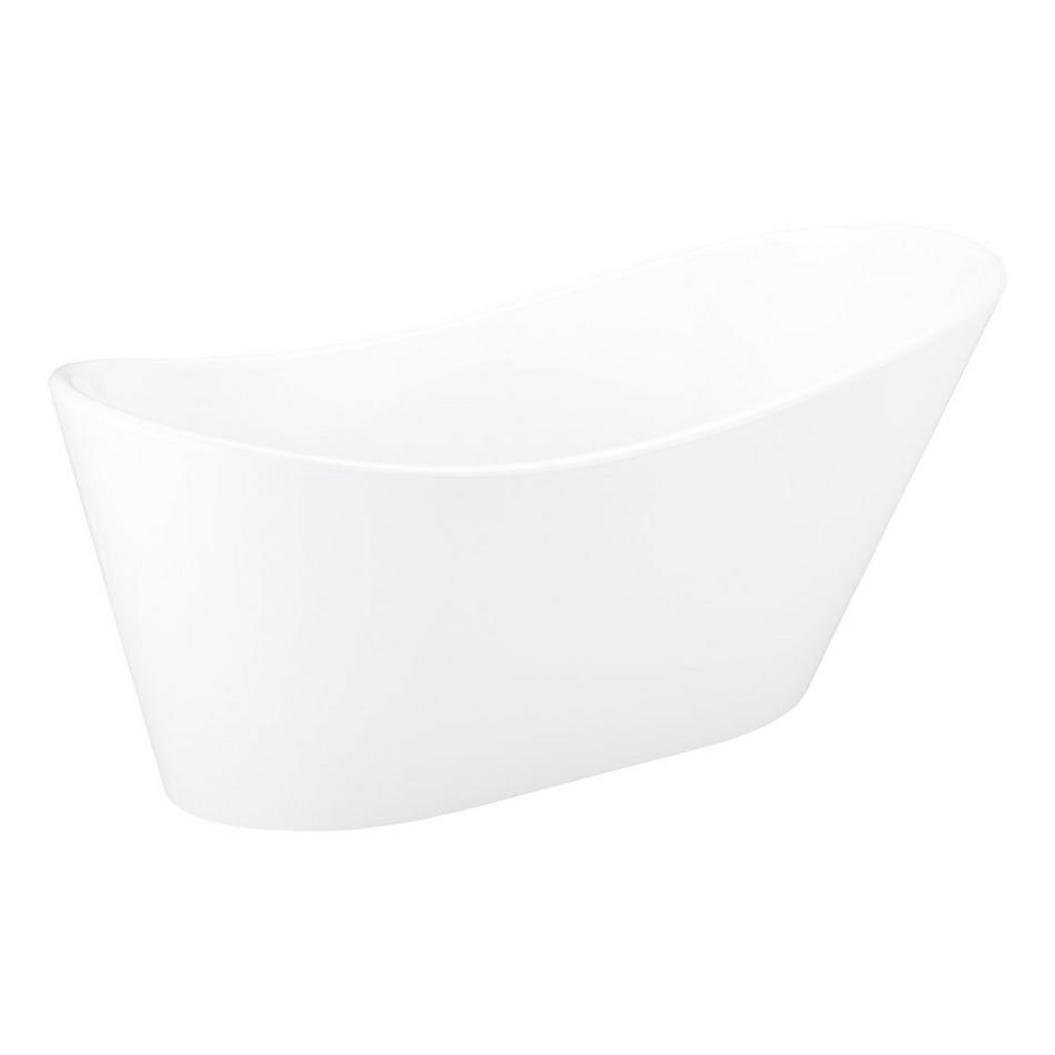 67" Saunders Acrylic Freestanding Tub - White Drain Kit with Foam, , large image number 1