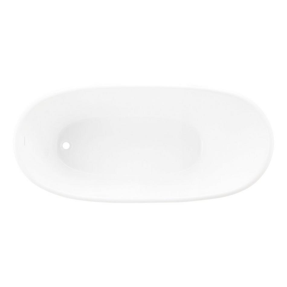 67" Saunders Acrylic Freestanding Tub - White Drain Kit with Foam, , large image number 3