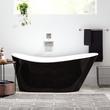 67" Saunders Black Acrylic Freestanding Tub - White Drain Kit with Foam, , large image number 0