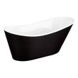 67" Saunders Black Acrylic Freestanding Tub - White Drain Kit with Foam, , large image number 1