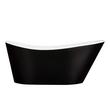67" Saunders Black Acrylic Freestanding Tub - White Drain Kit with Foam, , large image number 2
