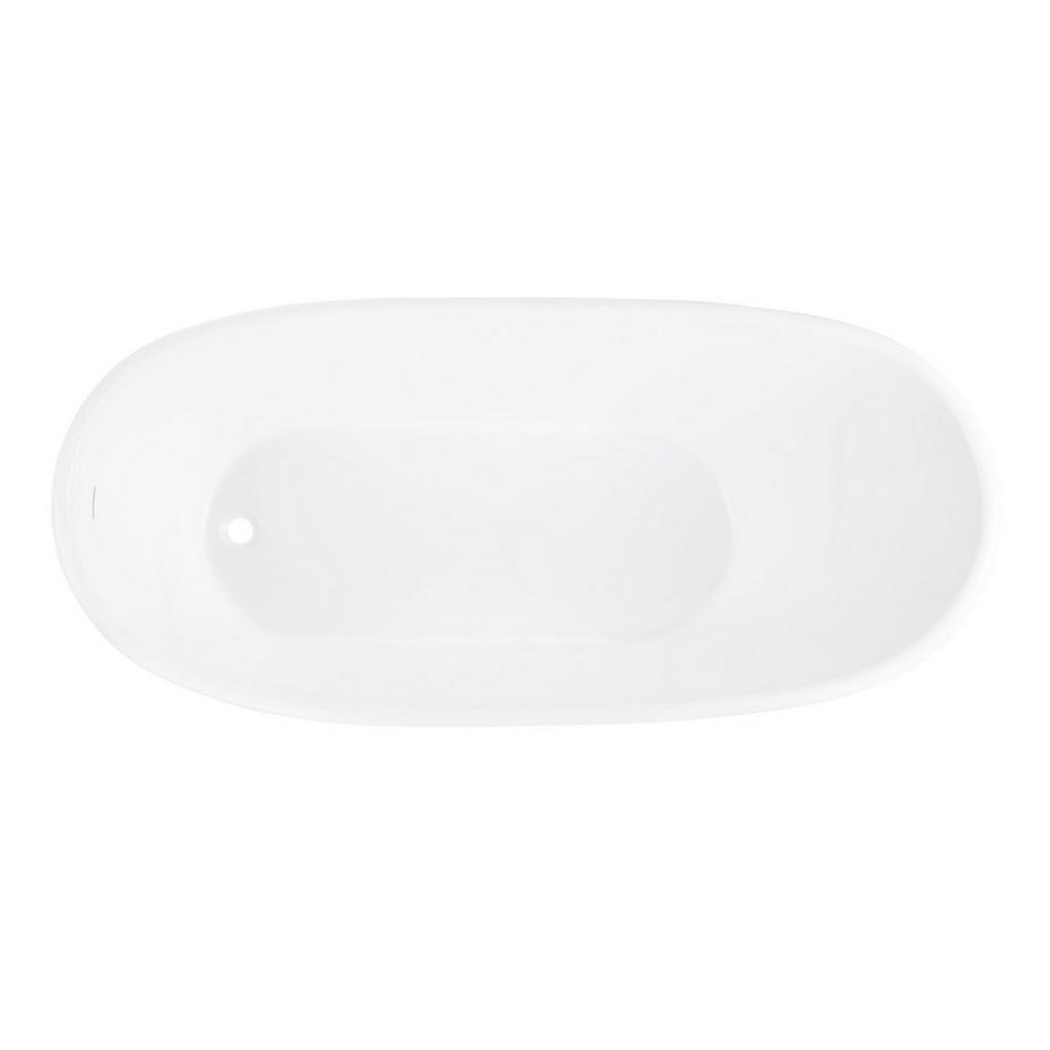 67" Saunders Black Acrylic Freestanding Tub - White Drain Kit with Foam, , large image number 3