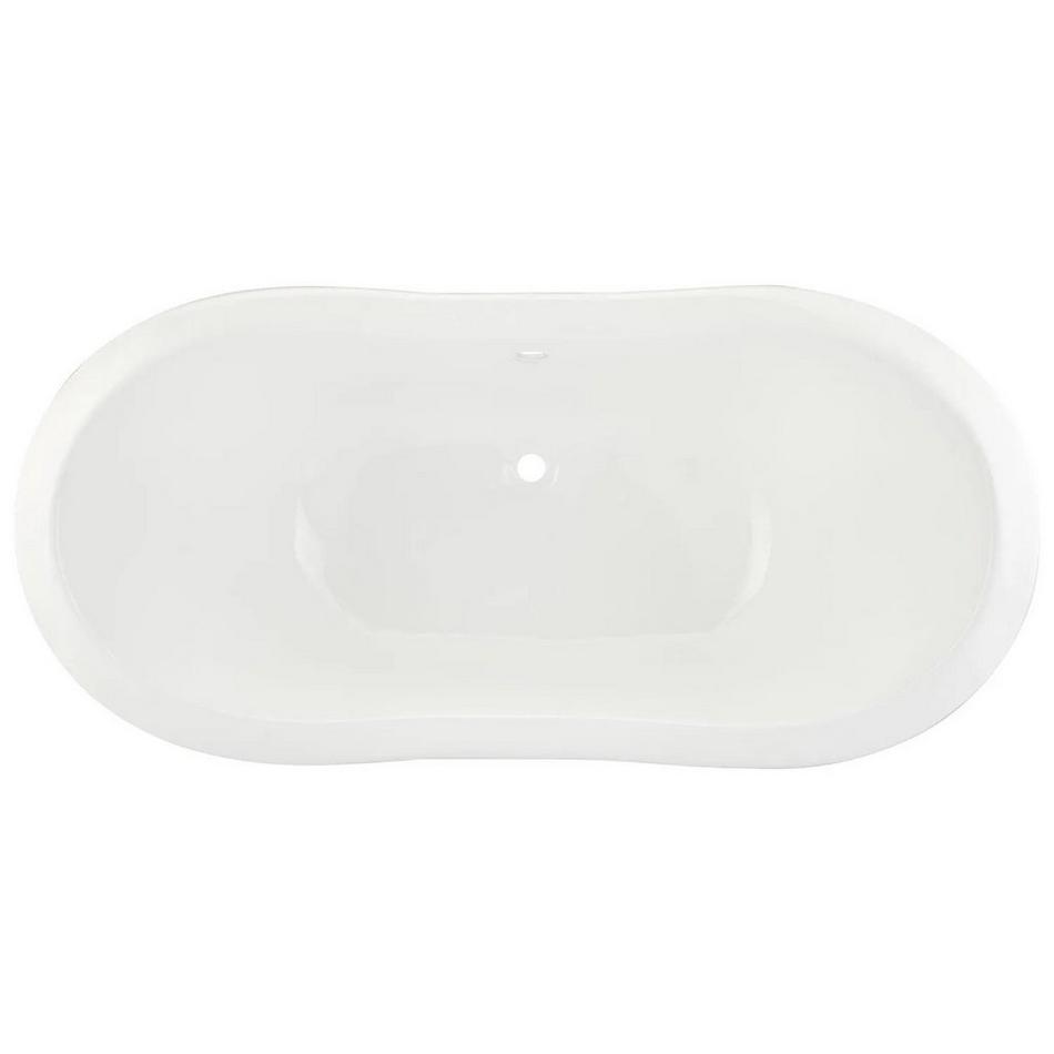 61" Bellbrook Cast Iron Clawfoot Slipper Tub - Tap Deck No Holes - Lion Paw Feet, , large image number 3