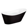 71" Saunders Black Acrylic Freestanding Tub - White Drain Kit with Foam, , large image number 1