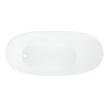 71" Saunders Black Acrylic Freestanding Tub - White Drain Kit with Foam, , large image number 3