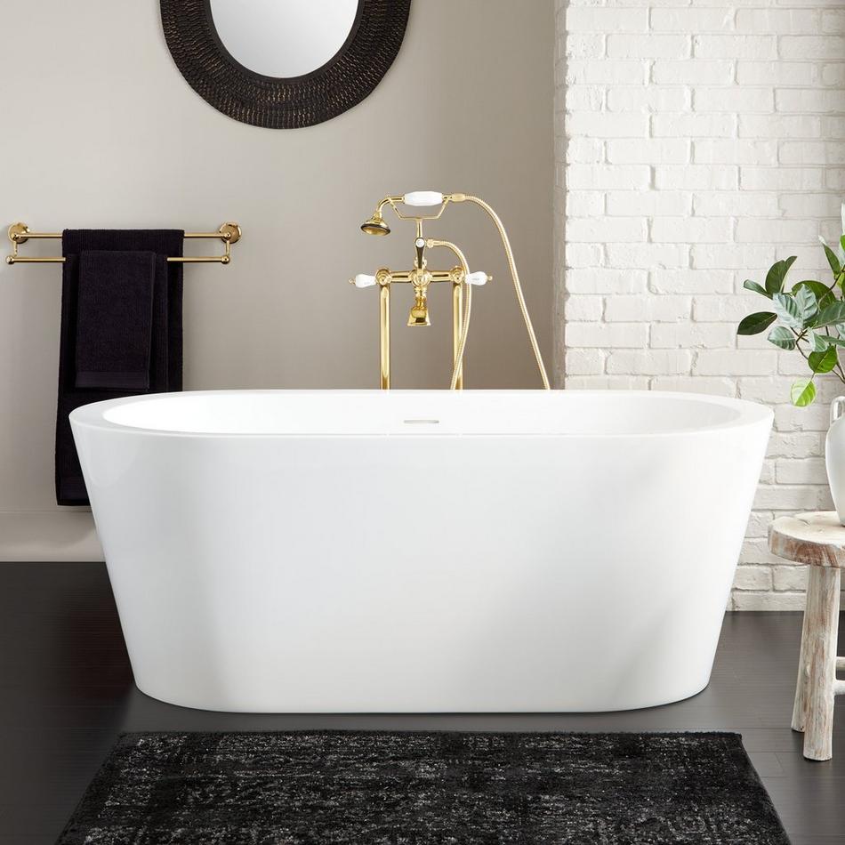 70" Leith Acrylic Freestanding Tub - White Drain Kit with Foam, , large image number 0