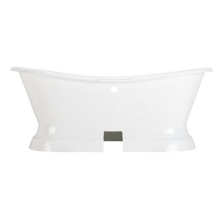 72" Langly Cast Iron Double-Slipper Pedestal Tub  - 7" Rim Holes
