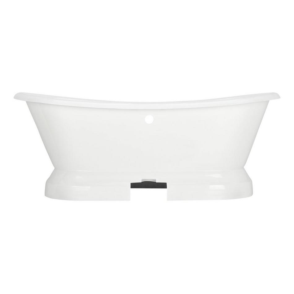 71" Frayser Cast Iron Double-Slipper Pedestal Tub - Rolled Rim - Brushed Nickel Drain Kit, , large image number 2