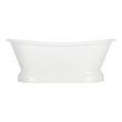 71" Frayser Cast Iron Double-Slipper Pedestal Tub - Rolled Rim - Brushed Nickel Drain Kit, , large image number 1