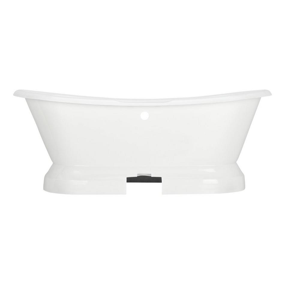 71" Frayser Cast Iron Double-Slipper Pedestal Tub - 7" Rim Holes - Black Drain Kit, , large image number 2