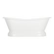 71" Frayser Cast Iron Double-Slipper Pedestal Tub - 7" Rim Holes - Black Drain Kit, , large image number 1